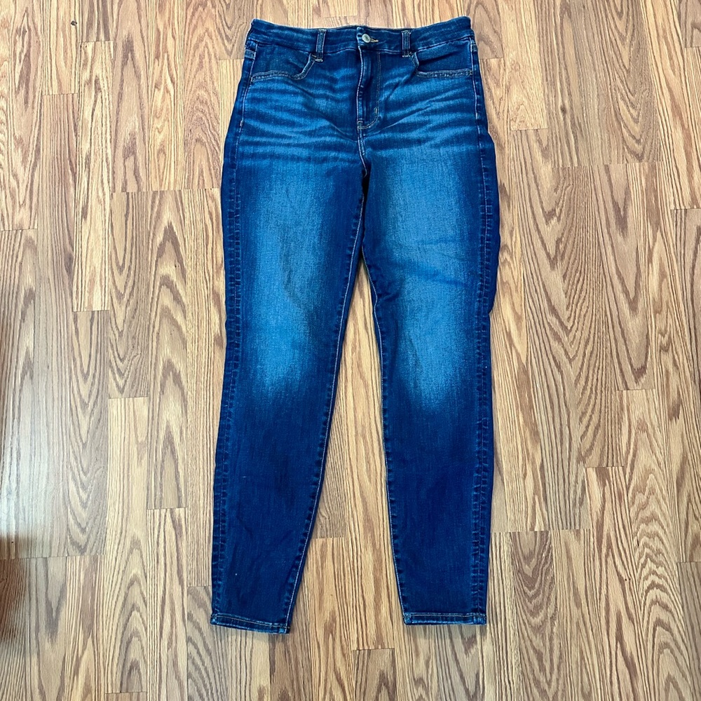 American Eagle Curvy Hi-Rise Jegging, dark wash, size 12 long